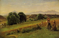 Landscape at Mornex, Haute Savoie by Camille Corot — hand-painted landscape oil painting reproduction on canvas