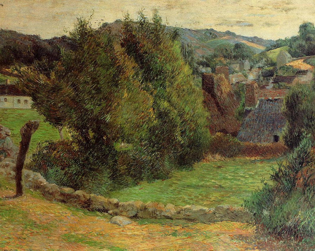 Landscape at Pont-Aven by Paul Gauguin — hand-painted botanical oil painting reproduction on canvas