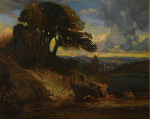 Landscape at Sunset - Alexandre-Gabriel Decamps