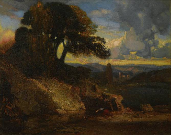 Landscape at Sunset - Alexandre-Gabriel Decamps