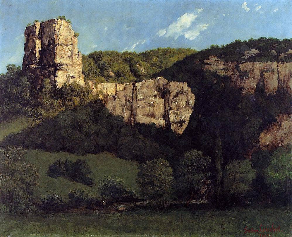Landscape Bald Rock in the Valley of Ornans by Gustave Courbet — hand-painted landscape oil painting reproduction on canvas