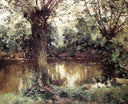 Landscape, Banks of the Yerres by Gustave Caillebotte — seascapes oil painting wall art, Impressionism