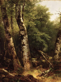 Landscape (birch and Oaks) by Asher Brown Durand — hand-painted botanical oil painting reproduction on canvas