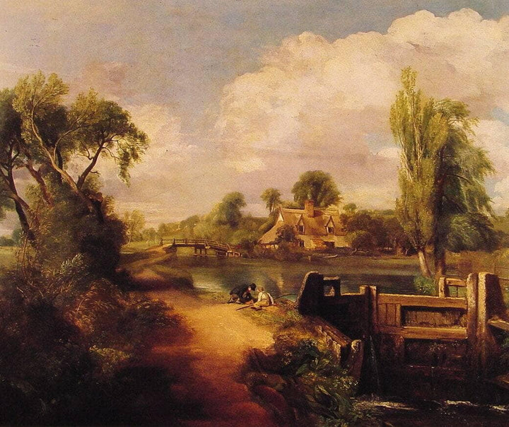 Landscape: Boys Fishing by John Constable — hand-painted botanical oil painting reproduction on canvas