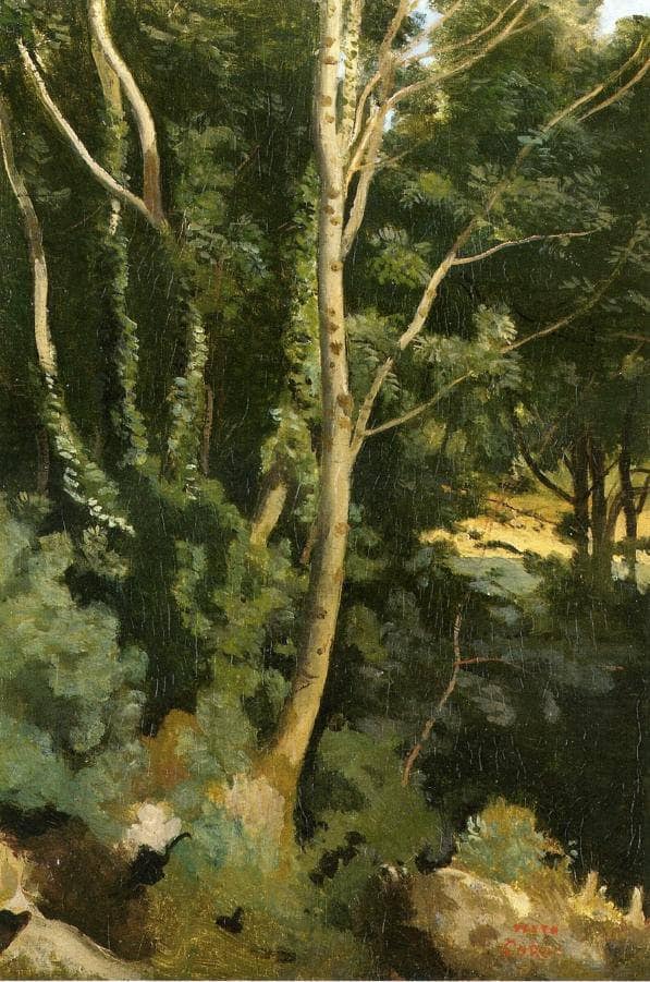 Landscape by Camille Corot — hand-painted botanical oil painting reproduction on canvas