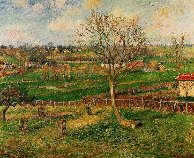 Landscape, Fields, Eragny - Camille Pissarro