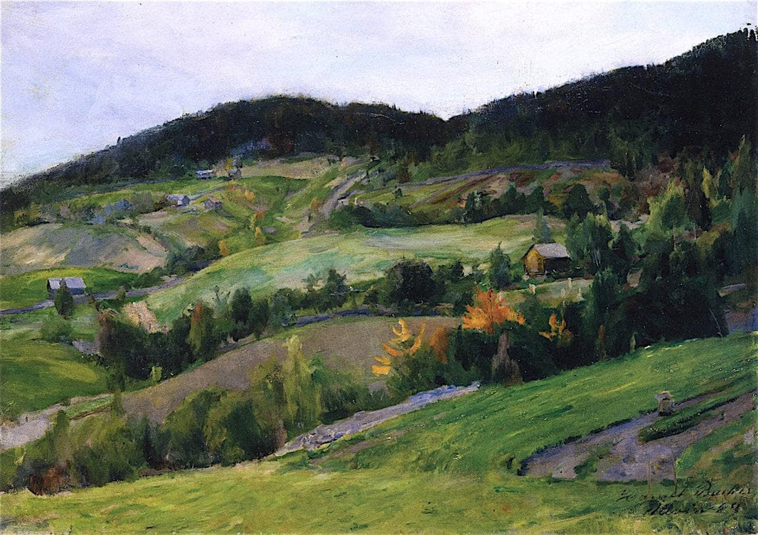 Landscape from Ulvin by Harriet Backer — hand-painted landscape oil painting reproduction on canvas
