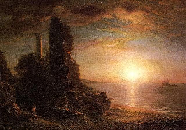 Landscape in Greece by Frederic Edwin Church — hand-painted landscape oil painting reproduction on canvas