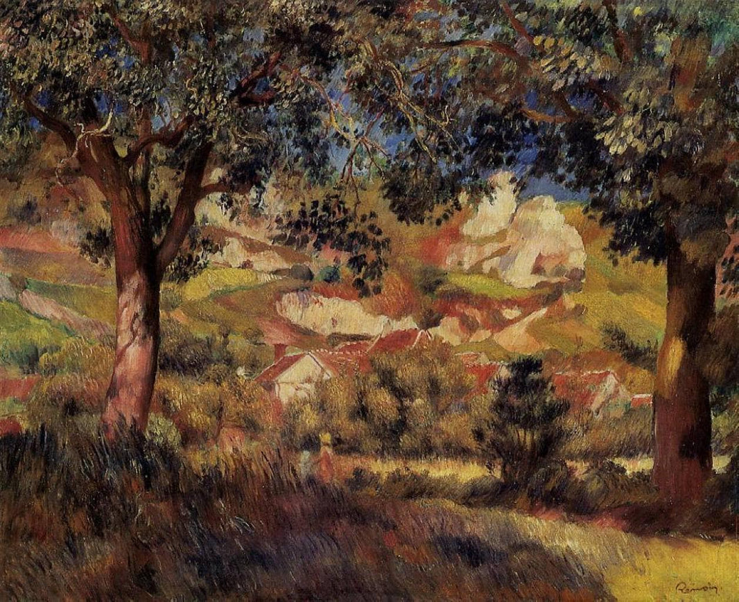 Landscape in La Roche Guyon by Pierre-Auguste Renoir — hand-painted botanical oil painting reproduction on canvas