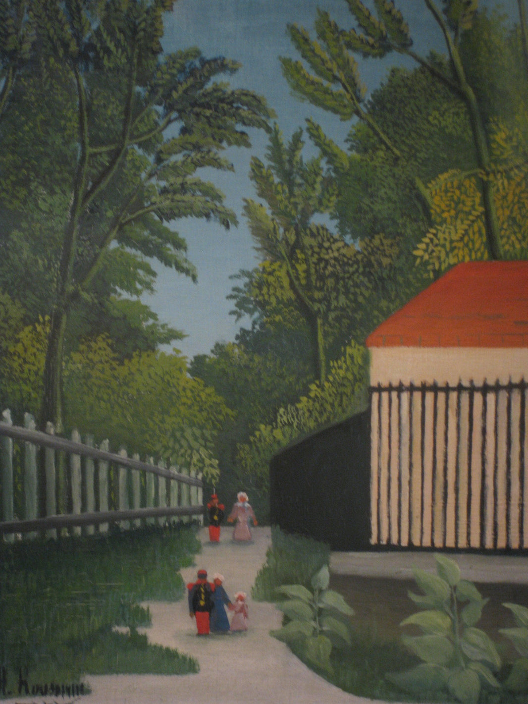Landscape in Montsouris Park with Five Figures by Henri Rousseau — hand-painted botanical oil painting reproduction on canvas