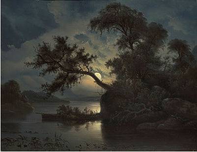 Landscape in moonlight - Knud Baade