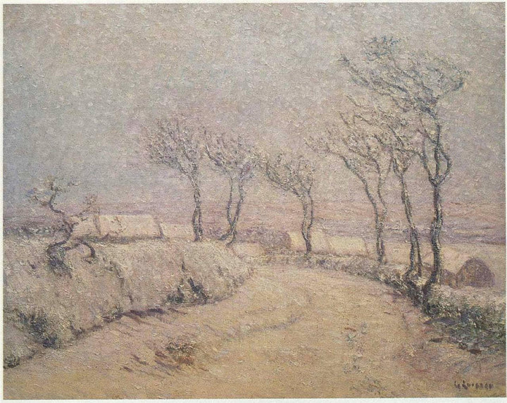 Landscape in Snow by Gustave Loiseau — hand-painted botanical oil painting reproduction on canvas