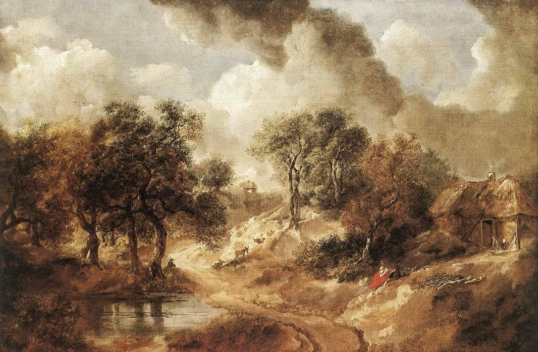Landscape in Suffolk by Thomas Gainsborough — hand-painted botanical oil painting reproduction on canvas