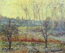 Landscape in Winter with Fog by Gustave Loiseau — rural oil painting wall art, Post Impressionism