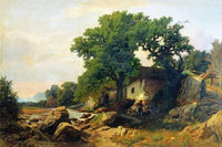 Landscape near Alushta by Volodymyr Orlovsky — hand-painted architectural oil painting reproduction on canvas