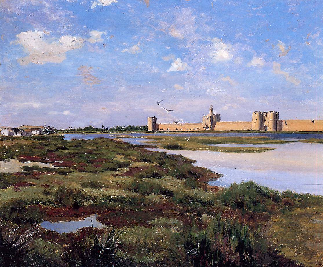 Landscape of Aigues-Mortes - Frederic Bazille