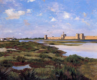 Landscape of Aigues-Mortes by Frederic Bazille — hand-painted eco oil painting reproduction on canvas