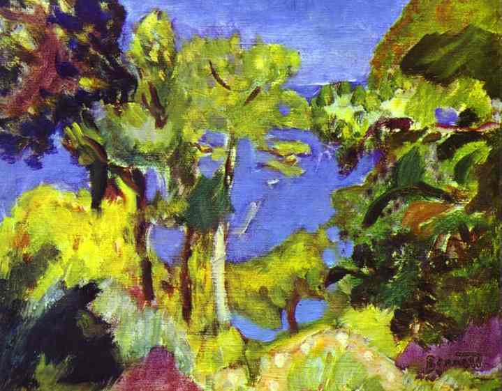 Landscape of Cote d Azur by Pierre Bonnard — hand-painted botanical oil painting reproduction on canvas
