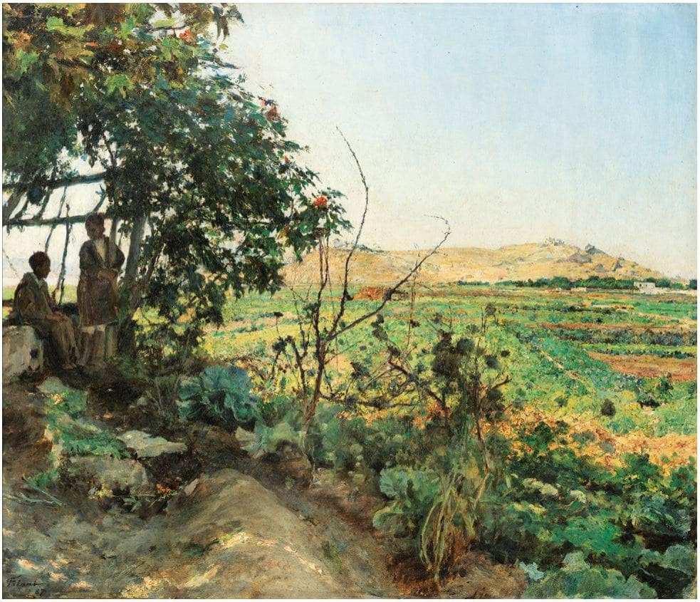 Landscape of the suburbs of Tunis by Émile Friant — hand-painted landscape oil painting reproduction on canvas