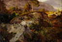 Landscape Study from Vågå by Hans Gude — rock oil painting wall art, Romanticism