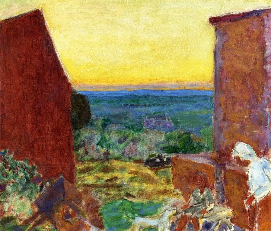 Landscape, Sunset by Pierre Bonnard — hand-painted landscape oil painting reproduction on canvas