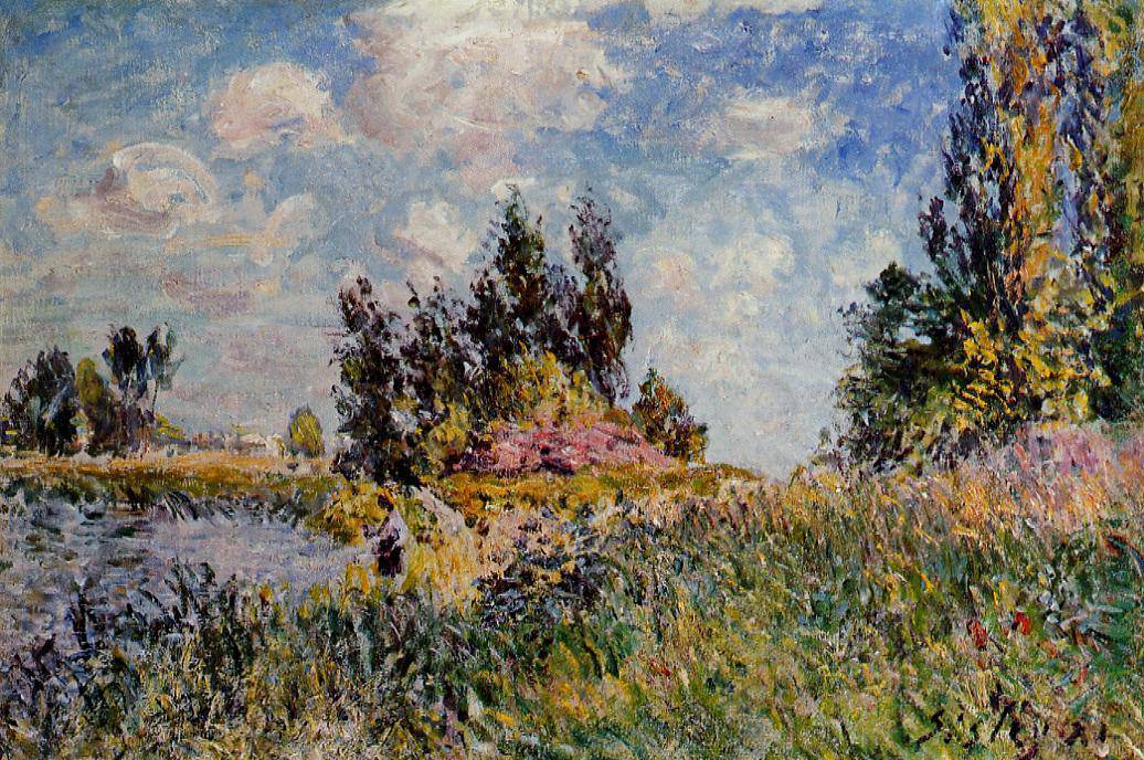 Landscape The Banks of the Loing at Saint Mammes - Alfred Sisley