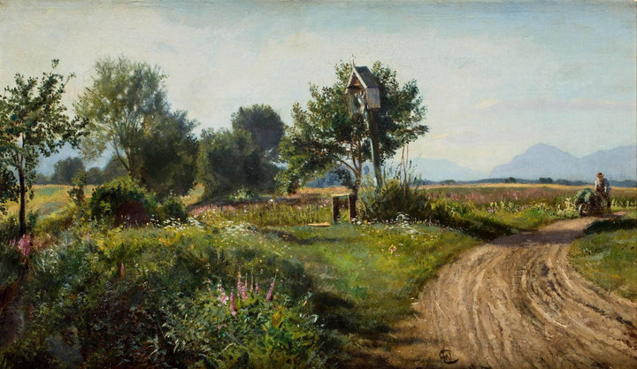 Landscape with a Chapel by Walery Eljasz Radzikowski — hand-painted landscape oil painting reproduction on canvas