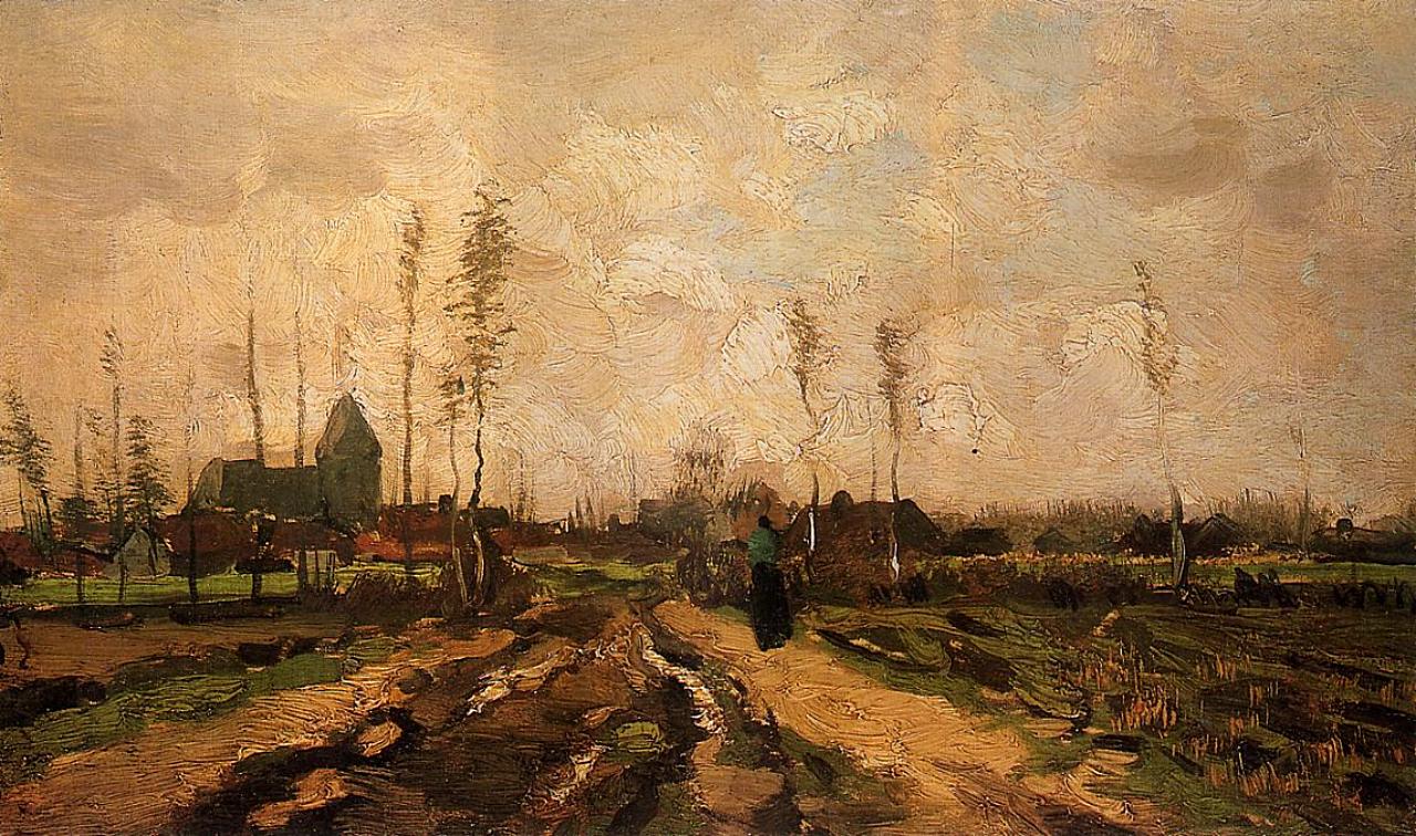 Landscape with a Church and Houses - Vincent van Gogh