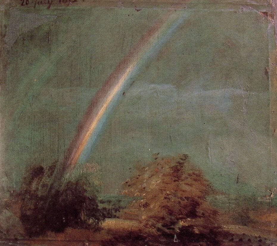 Landscape with a Double Rainbow by John Constable — hand-painted landscape oil painting reproduction on canvas