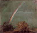 Landscape with a Double Rainbow by John Constable — rural oil painting wall art, Romanticism