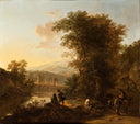 Landscape with a Draftsman by Jan Dirksz Both — hand-painted landscape oil painting reproduction on canvas