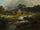 Landscape with a farmhouse and a torrent in home office
