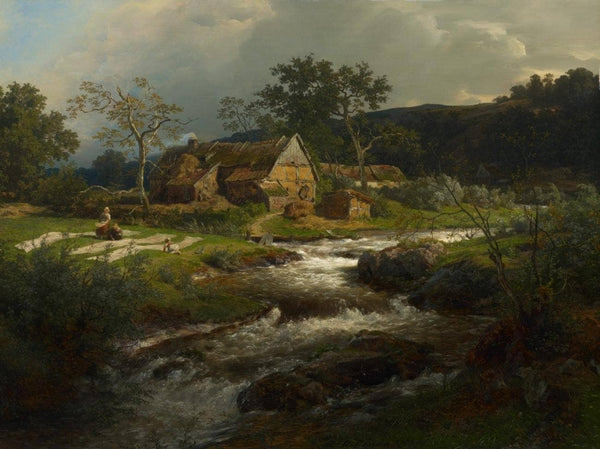 Landscape with a farmhouse and a torrent