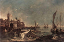 Landscape with a Fisherman's by Francesco Guardi — hand-painted landscape oil painting reproduction on canvas