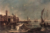 Landscape with a Fisherman's by Francesco Guardi — hand-painted landscape oil painting reproduction on canvas