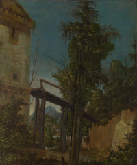 Landscape with a Footbridge by Albrecht Altdorfer — hand-painted botanical oil painting reproduction on canvas