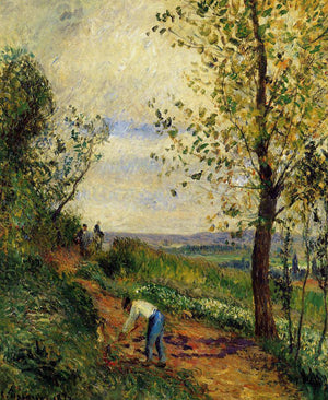 Landscape with a Man Digging - Camille Pissarro