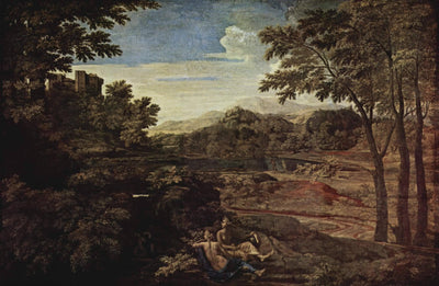 Landscape with a Man Killed by a Snake in master bedroom