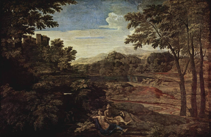Landscape with a Man Killed by a Snake by Nicolas Poussin — hand-painted botanical oil painting reproduction on canvas
