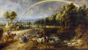 Landscape with a Rainbow by Peter Paul Rubens — rural oil painting wall art, Baroque