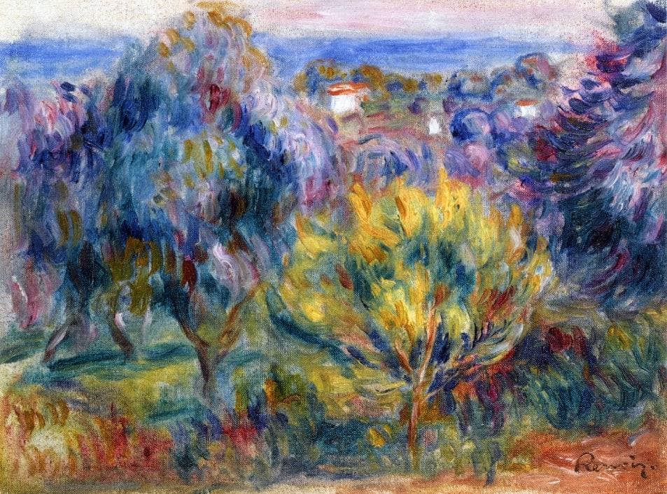 Landscape with a View of the Sea by Pierre-Auguste Renoir — hand-painted landscape oil painting reproduction on canvas