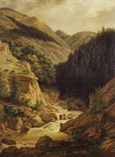 Landscape with a Waterfall by Jean-Joseph-Xavier Bidauld — hand-painted eco oil painting reproduction on canvas