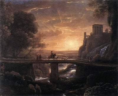 Landscape with an Imaginary View of Tivoli in living room