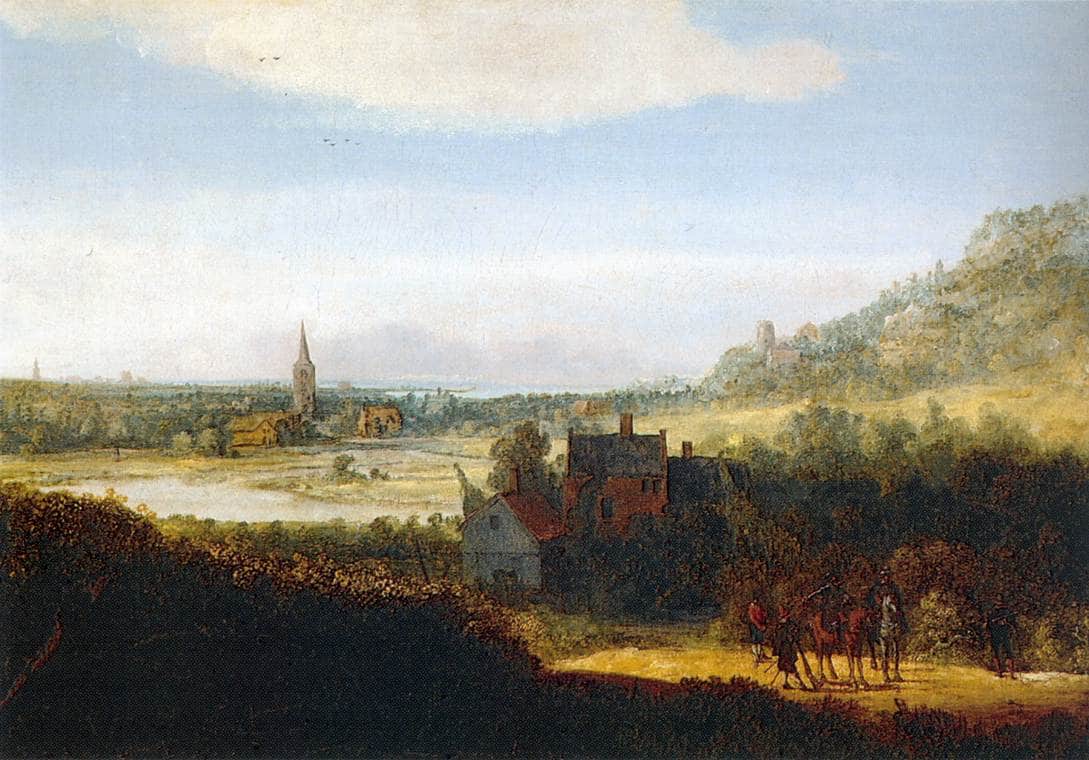 Landscape with Armed Men - Hercules Seghers