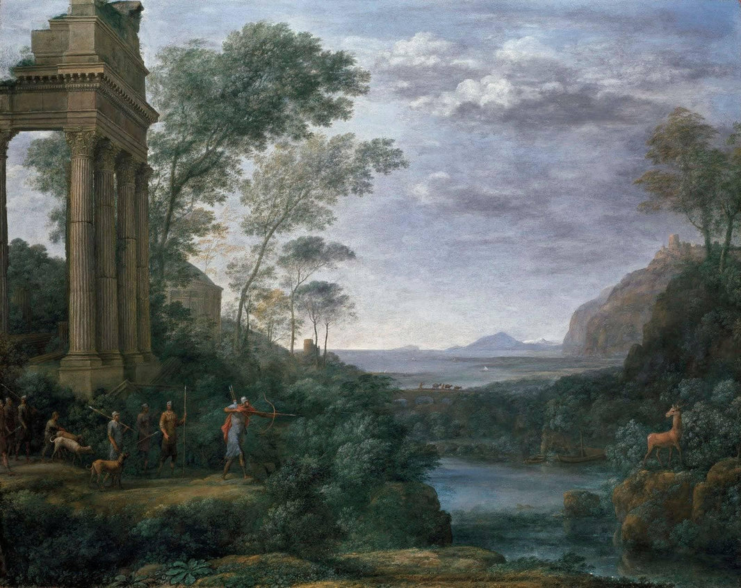 Landscape with Ascanius Shooting the Stag of Sylvia by Claude Lorrain — hand-painted cultural oil painting reproduction on canvas