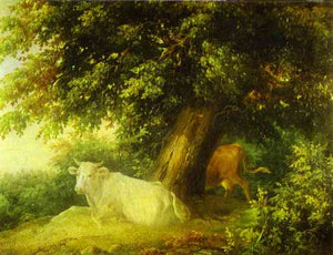 Landscape with Cows - Mikhail Lebedev