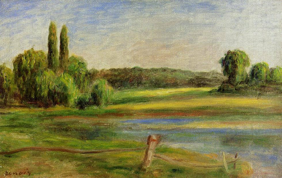 Landscape with Fence by Pierre-Auguste Renoir — hand-painted botanical oil painting reproduction on canvas