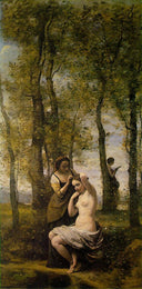 Landscape with Figures by Camille Corot, male oil painting wall art, Romanticism