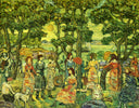 Landscape with Figures by Maurice Prendergast — forest oil painting wall art, Post Impressionism