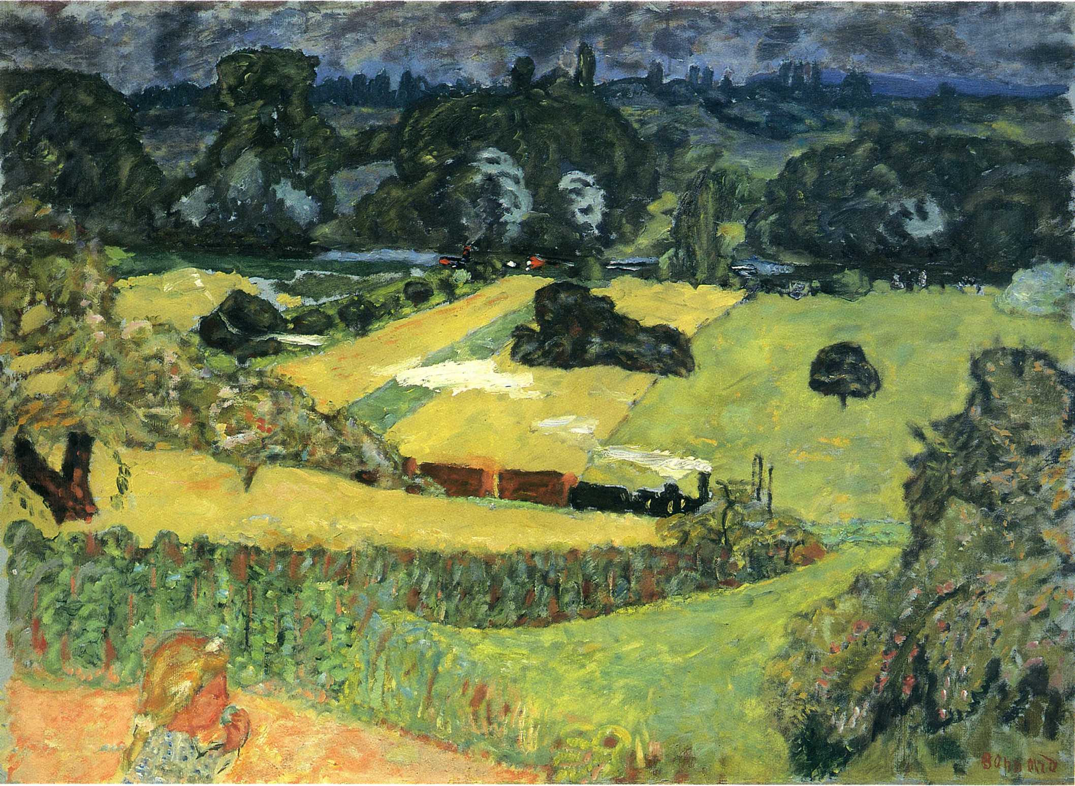 Landscape with freight train - Pierre Bonnard